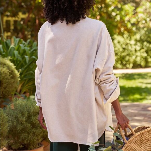 NWT Frank & Eileen McLoghlin Utility Shirt In Natural - Picture 3 of 9